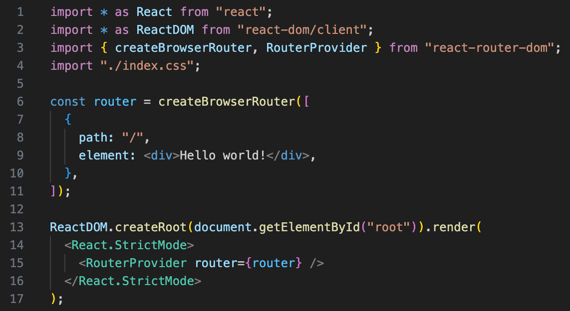 base react router setup